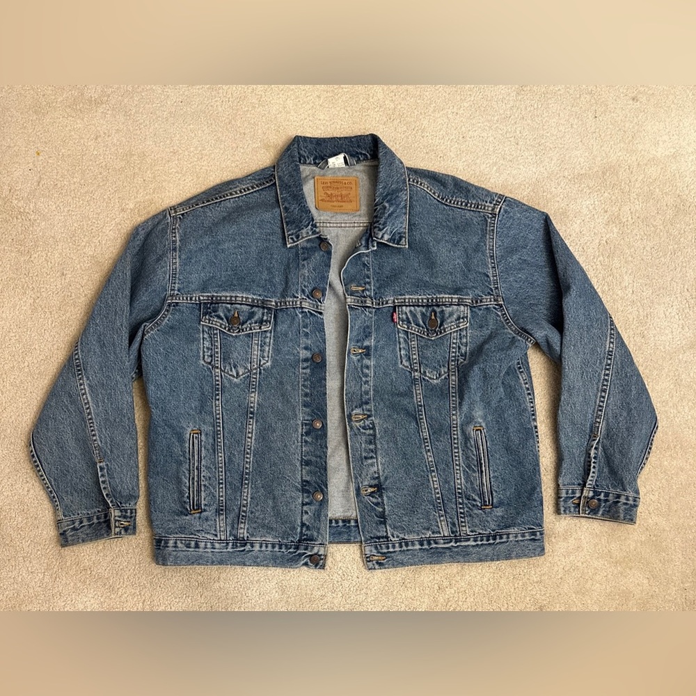 Men's Levi Strauss Signature Denim Jacket Blue Jean Trucker Jacket Men's Sz 3XL